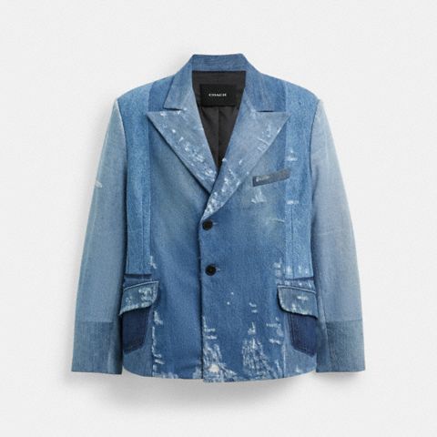 Мужской пиджак Coach Denim Blazer, цвет: Синий