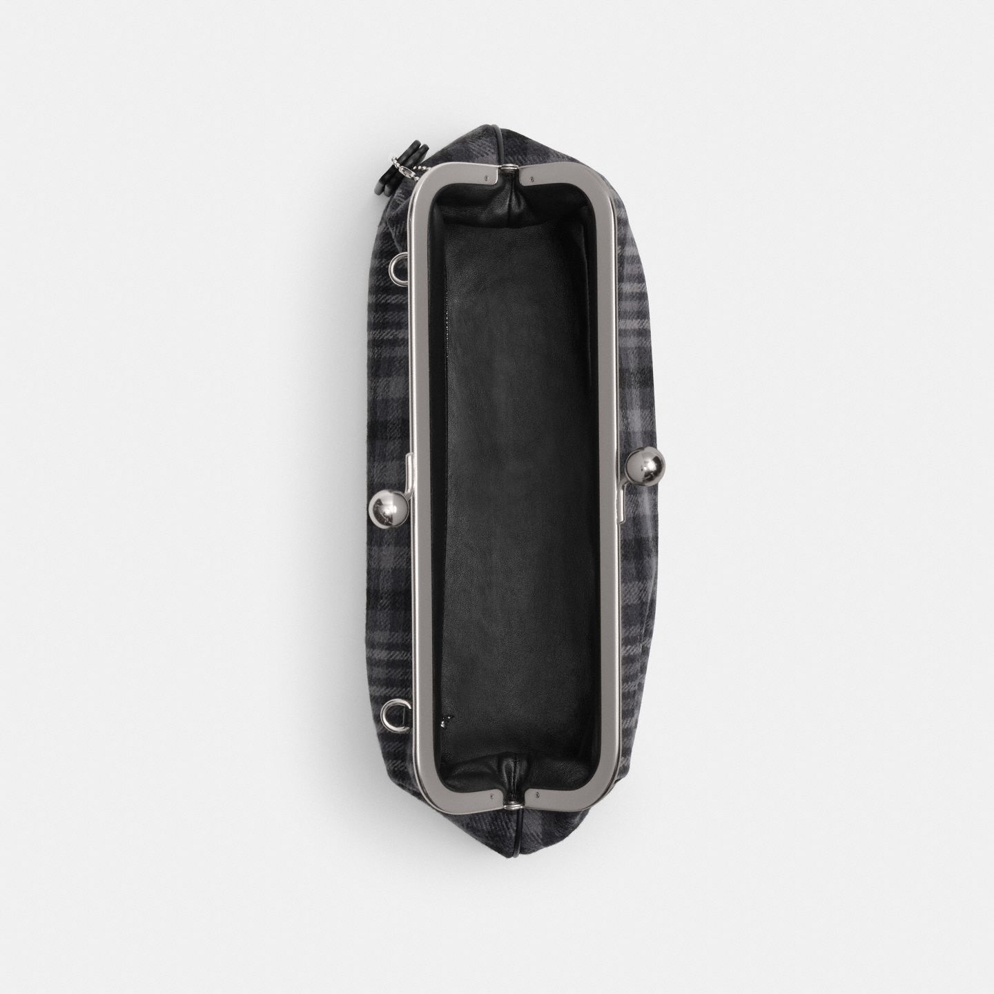 Женская сумка Coach Kisslock Frame Bag 30 With Plaid, цвет: Состаренный золотой / Серый разноцветный — фото 5