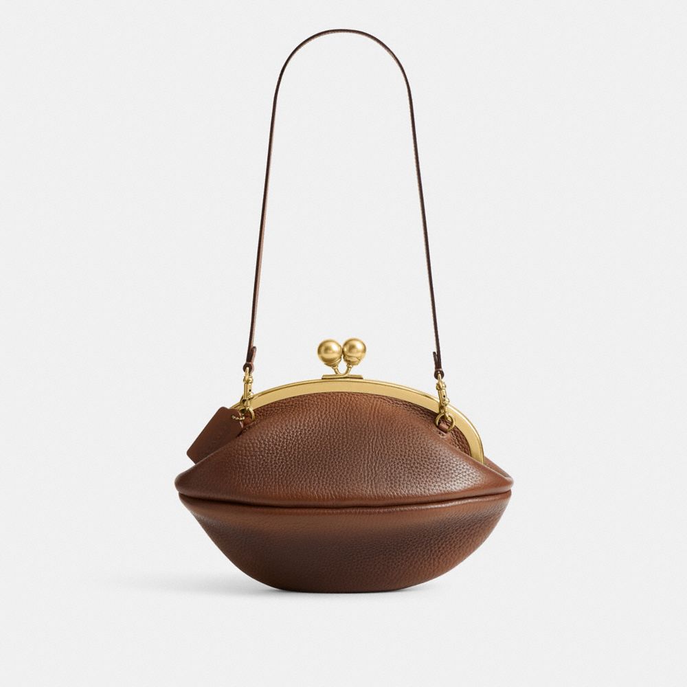 Football Kisslock Frame Bag In Regenerative Leather | COACH®
