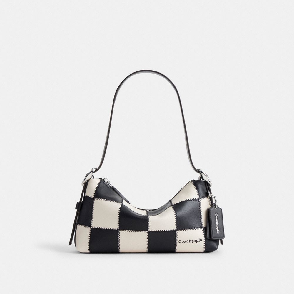 COACH®, オルター/エゴ スモール スラウチー ショルダー バッグ, バッグ,ﾌﾞﾗｯｸ/ﾁｮｰｸ,Front View