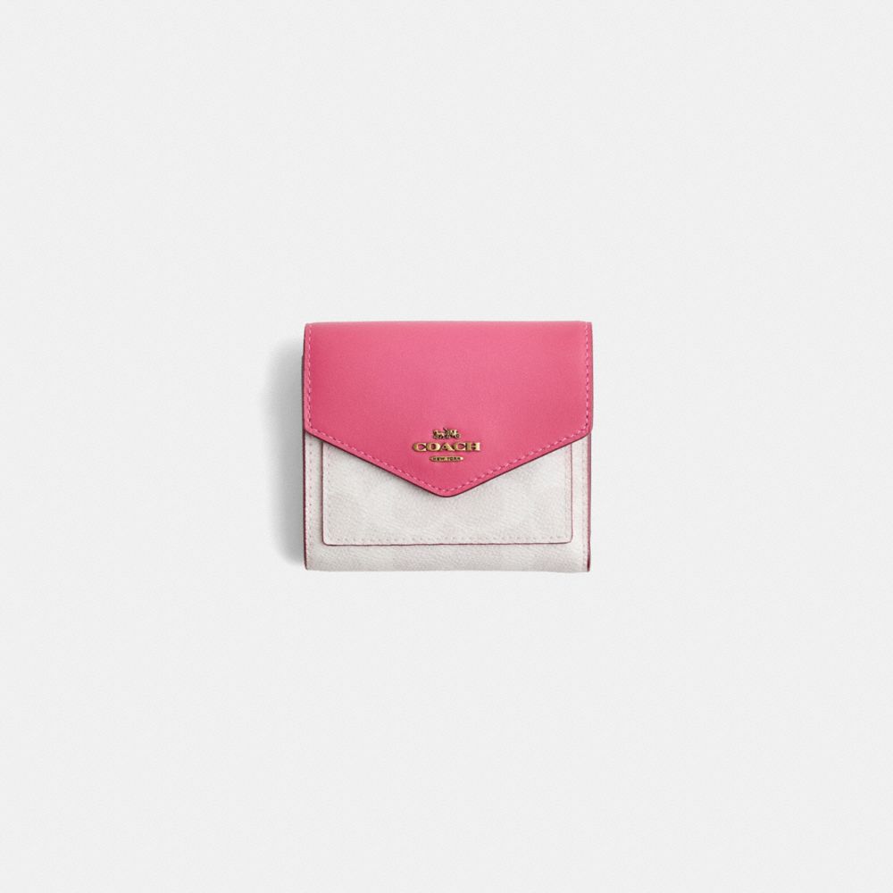 COACH®,Restored Small Wallet In Colorblock Signature Canvas,,Front View