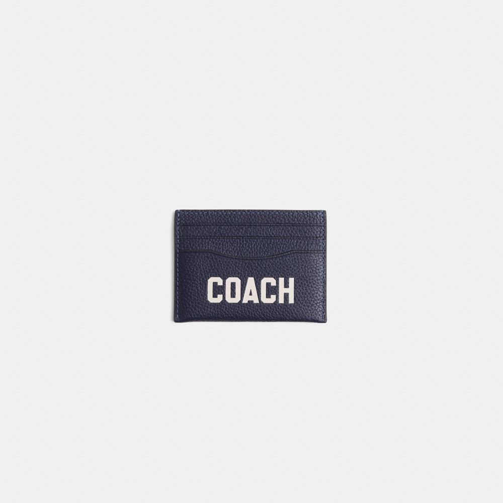 COACH®,Restored Card Case With Coach Graphic,,Front View