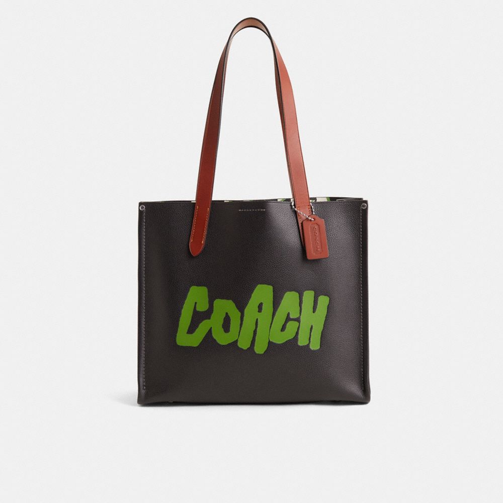 COACH®,Restored Relay Tote Bag 34 With Coach Graphic,,Front View