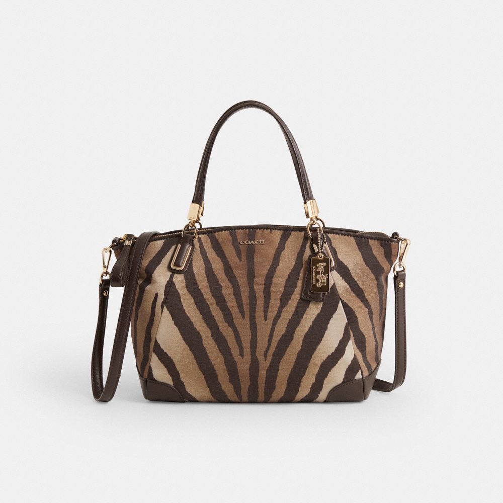 COACH®,Restored Madison Small Kelsey Satchel With Zebra Print,,Front View