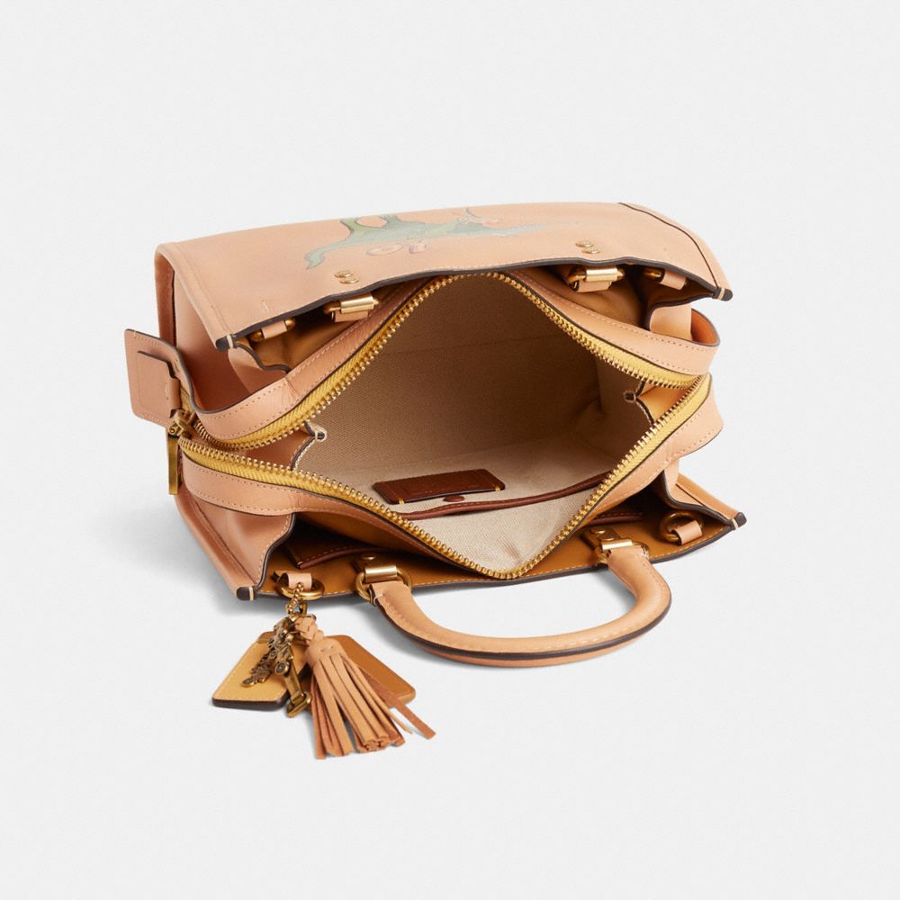 COACH®,Reloved Rogue Bag 25 In Original Natural Leather,,Inside View,Top View