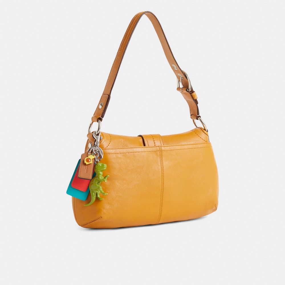COACH®,Reloved Soho Pleated Leather Flap Bag,,Angle View