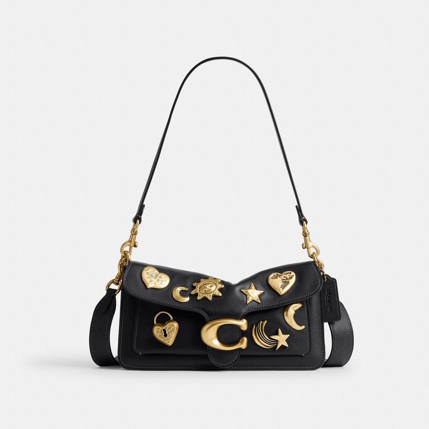 Женская сумка Coach Tabby Shoulder Bag 26, Inspired by Shan Yichun, цвет: Латунный / Чёрный — фото 1