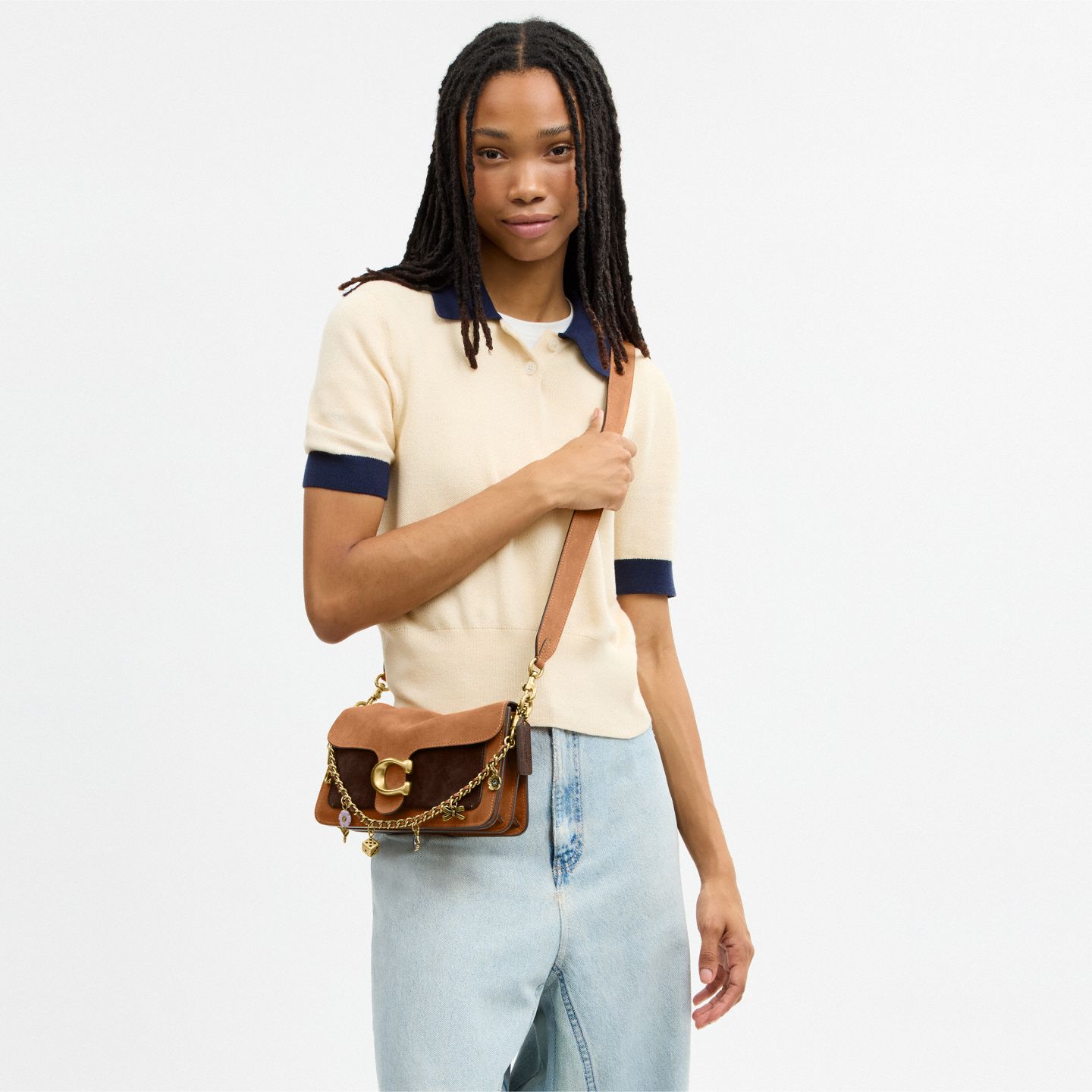 Женская сумка Coach Tabby Shoulder Bag 26, Inspired by Lilas, цвет: Латунный / Карамельный разноцветный — фото 7