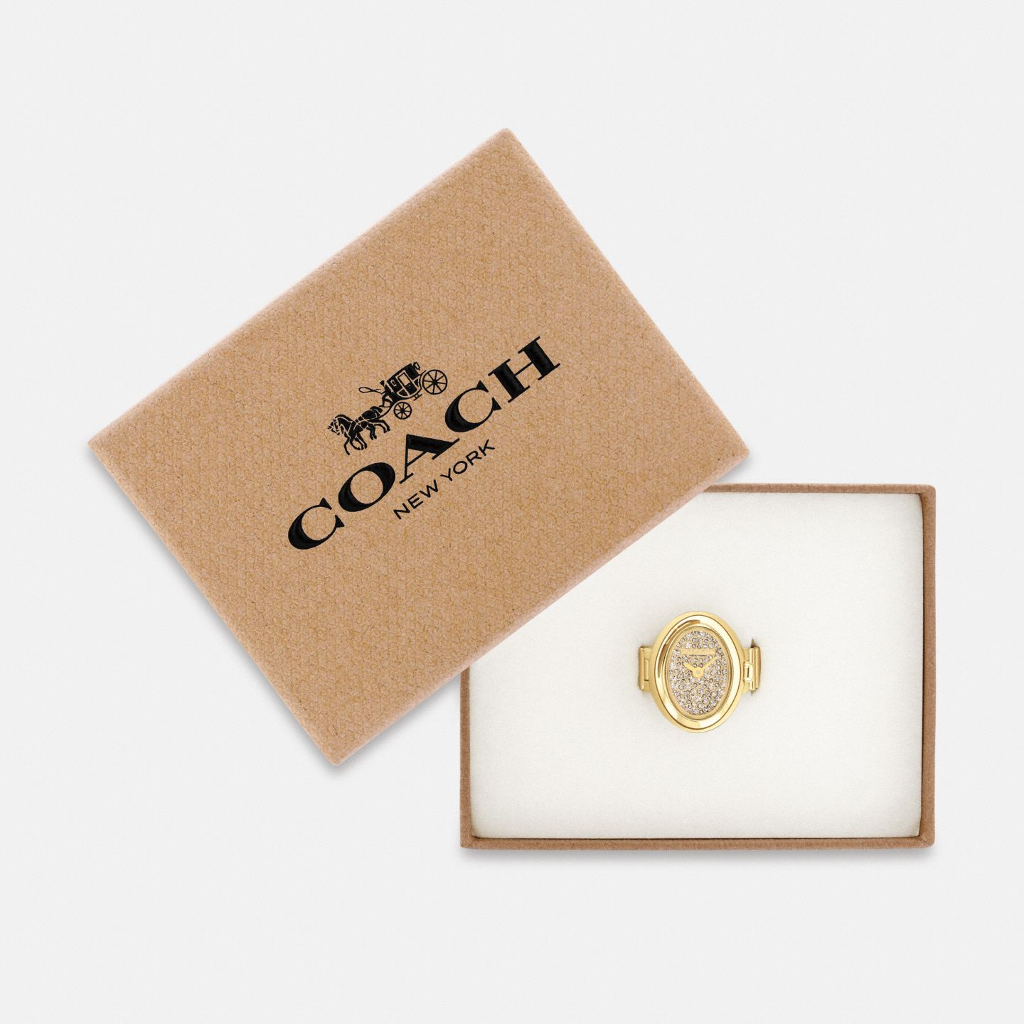 Женские часы Coach Sammy Ring Watch, 18MM X 22.5MM, цвет: Золотой — фото 1