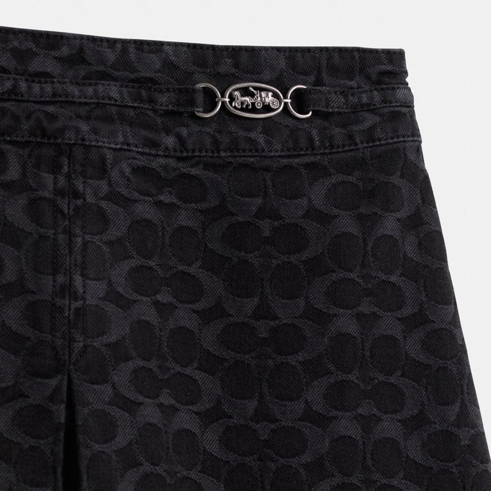 Restored Signature Jacquard Denim Skirt