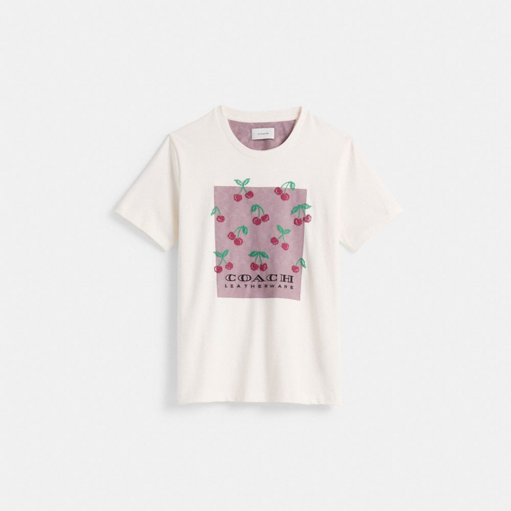 Restored Signature Square Cross Stitch Cherries T-Shirt | Ready to