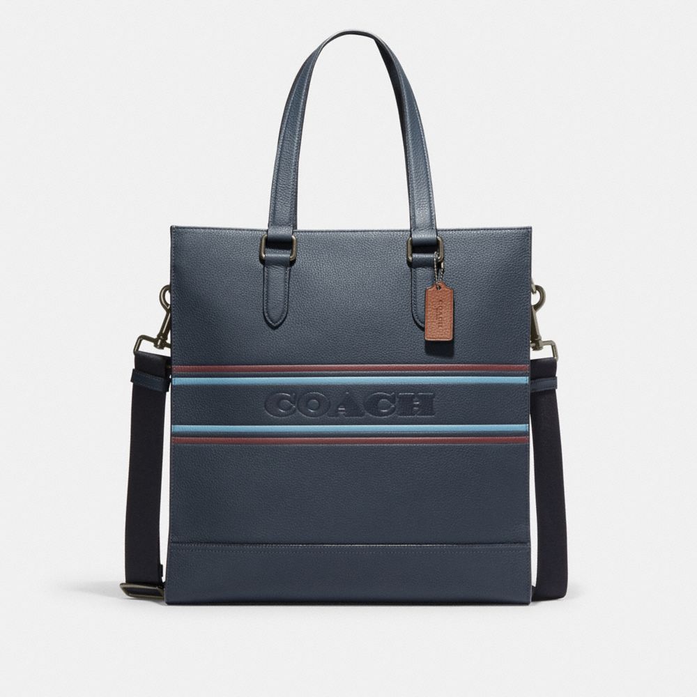 Coach stripe shop tote