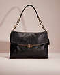 COACH®,RESTORED MADISON SHOULDER FLAP BAG,Leather,Large,Light Gold/Black,Front View