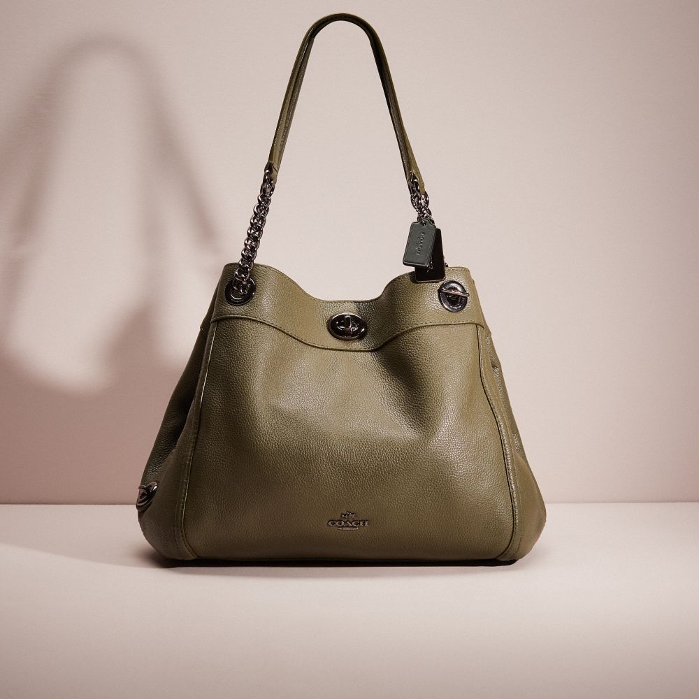 Coach turnlock edie shoulder bag in store polished pebble leather