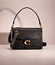 COACH®,RESTORED TABBY SHOULDER BAG,Polished Pebble Leather,Brass/Midnight Navy,Front View