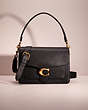 COACH®,RESTORED TABBY SHOULDER BAG,Polished Pebble Leather,Brass/Midnight Navy,Front View