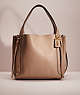 COACH®,RESTORED HARMONY HOBO,Leather,Large,Brass/Stone,Front View