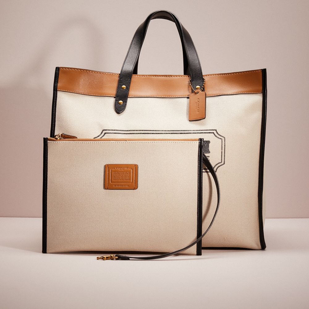 Restored Field Tote 40 With Coach Badge