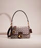 COACH®,RESTORED SOFT TABBY SHOULDER BAG IN SIGNATURE JACQUARD,Signature Jacquard,Small,Brass/Oak Maple,Front View