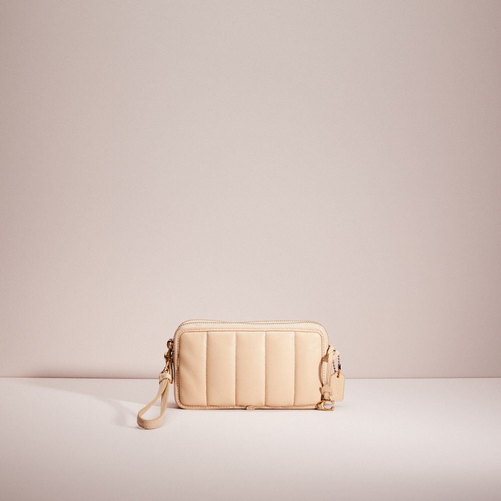 COACH®,RESTORED KIRA CROSSBODY WITH QUILTING,Nappa leather,Brass/Ivory,Front View
