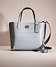 COACH®,RESTORED WILLOW TOTE 24,Embossed Crocodile,Medium,Silver/Grey Blue Multi,Front View