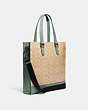 COACH®,GRAHAM STRUCTURED TOTE IN COLORBLOCK SIGNATURE CANVAS,Black Antique Nickel/Light Khaki/Sage,Angle View
