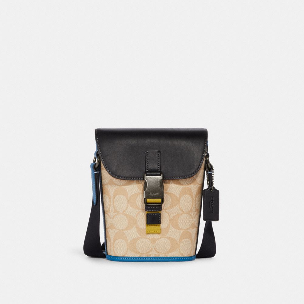 COACH® Outlet  Track Small Flap Crossbody In Signature Canvas