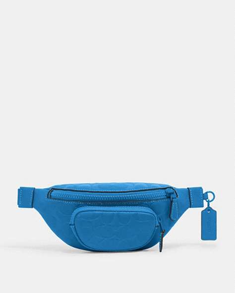COACH®,SPRINT BELT BAG 24 IN SIGNATURE LEATHER,1 J/Blue Jay,Front View