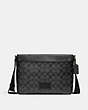 COACH®,DISTRICT CROSSBODY IN SIGNATURE CANVAS,pvc,Gunmetal/Charcoal/Black,Front View