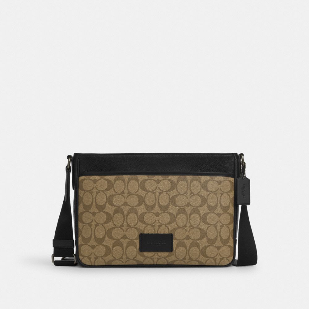 Shop Coach Outlet District Crossbody Bag In Signature Canvas In Black