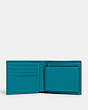 COACH®,3-IN-1 WALLET WITH COACH STAMP,Leather,Mini,Black Copper/Teal,Inside View,Top View