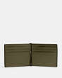 COACH®,SLIM MONEY CLIP BILLFOLD WALLET,Leather,Gunmetal/Olive Drab,Inside View,Top View
