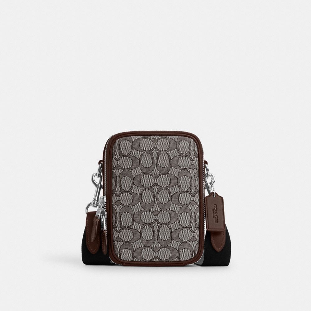 COACH®,STANTON CROSSBODY IN SIGNATURE JACQUARD,Mini,Everyday,Sv/Oak/Maple,Front View image number 0