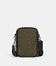 COACH®,STANTON CROSSBODY IN SIGNATURE JACQUARD,Mini,Everyday,Silver/Olive Drab/Utility Green,Front View