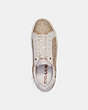 COACH®,CLIP LOW TOP SNEAKER IN SIGNATURE CANVAS,Signature Coated Canvas,Light Khaki/ Chalk,Inside View,Top View