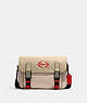 COACH®,TRACK CROSSBODY BAG IN COLORBLOCK WITH COACH STAMP,Medium,Black Antique Nickel/Steam/Sandy Beige Multi,Front View