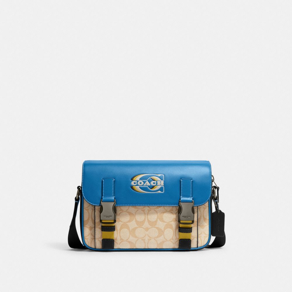 COACH®  Track Crossbody In Colorblock Signature Canvas With Coach Stamp