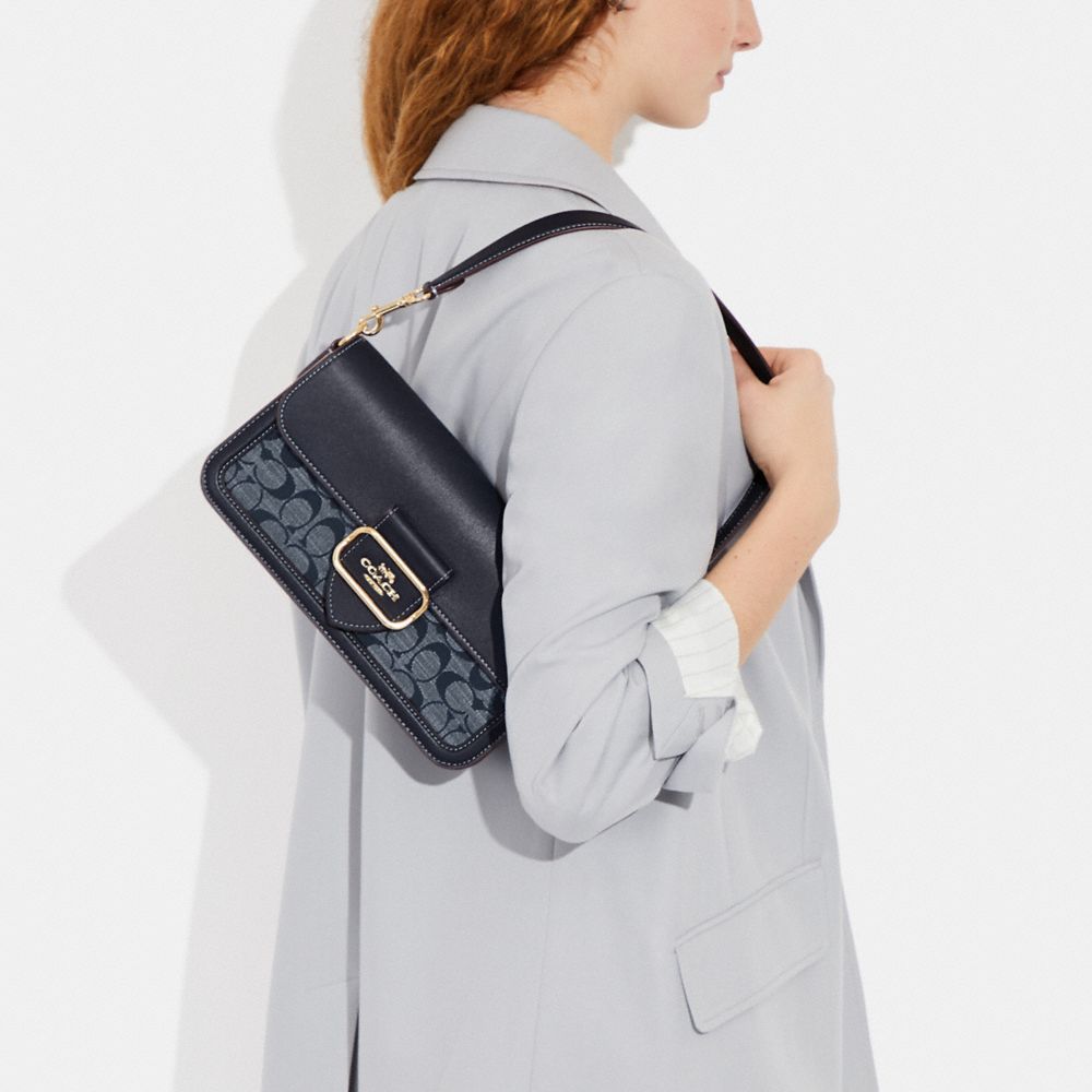 COACH®,Morgan Shoulder Bag In Signature Chambray,,Detail View