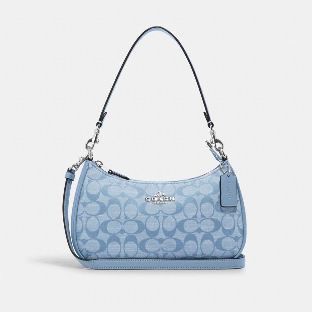 Coach blue handbag sale