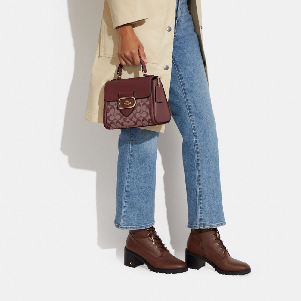 COACH®,Morgan Top Handle Satchel Bag In Signature Chambray,,Detail View