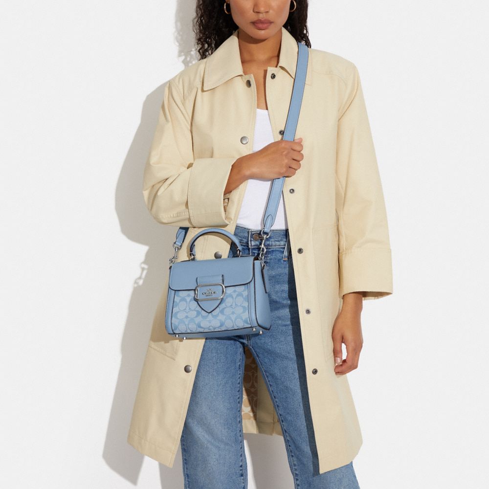 COACH®,Morgan Top Handle Satchel Bag In Signature Chambray,,Detail View