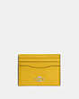 COACH®,SLIM ID CARD CASE,Crossgrain Leather,Silver/Canary,Front View