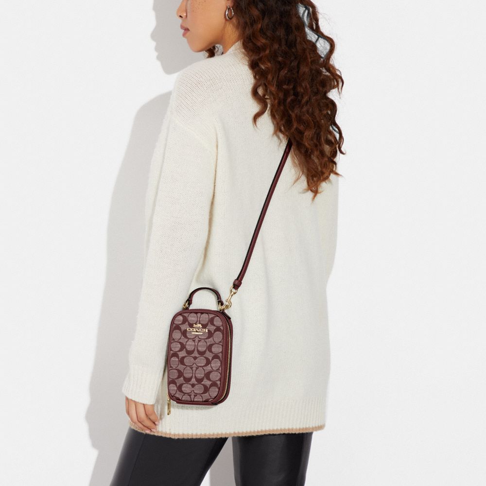 COACH®,Eva Phone Crossbody In Signature Chambray,,Detail View