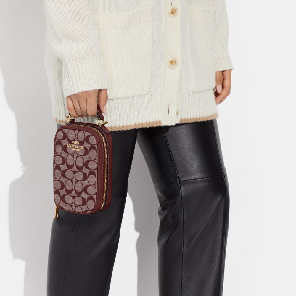 COACH®,Eva Phone Crossbody In Signature Chambray,,Detail View