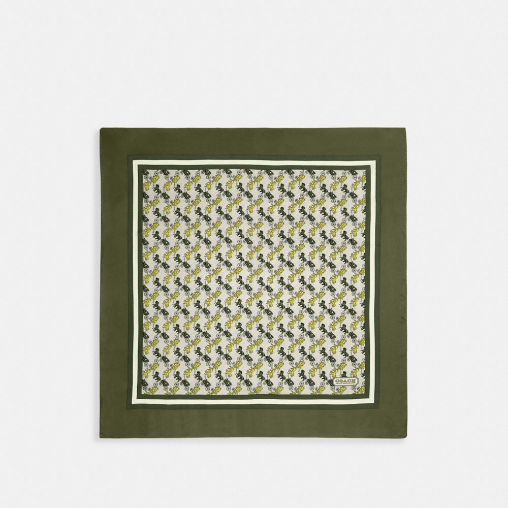 Coach Horse And Carriage Print Silk Square Scarf In Multi