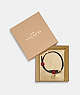 COACH®,BOXED LARGE PET COLLAR IN SIGNATURE CANVAS,pvc,Im/Brown Black/Red Apple,Front View