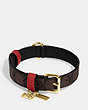COACH®,BOXED LARGE PET COLLAR IN SIGNATURE CANVAS,pvc,Im/Brown Black/Red Apple,Inside View,Top View
