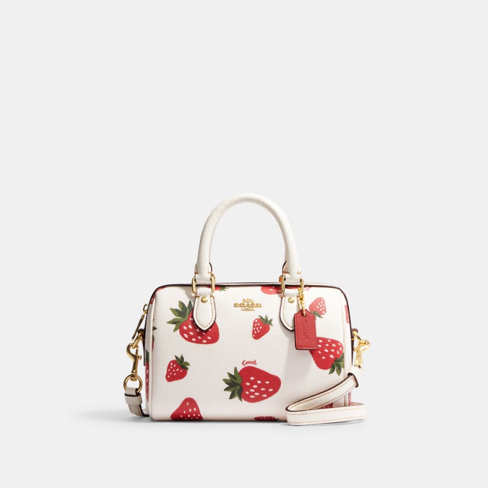 COACH®  Mini Rowan Crossbody With Wild Strawberry Print