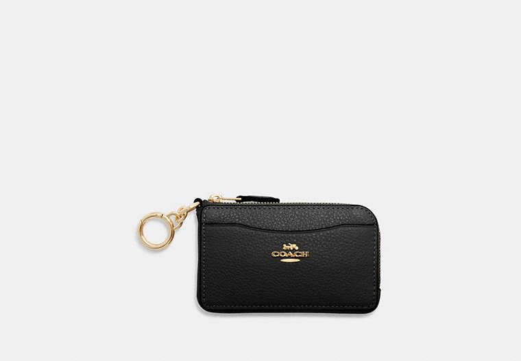 COACH®,MULTIFUNCTION CARD CASE,Mini,Gold/Black,Front View