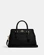 COACH®,DARCIE CARRYALL,Leather,Medium,Anniversary,Gold/Black,Front View